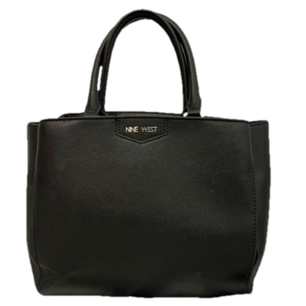 Nine West‎ Black Satchel Handbag with Silver Hardware